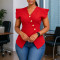 Summer New V-neck OL Style Fashionable Lotus Leaf Sleeve Foreign Trade Top