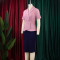 New summer short sleeved ruffled elegant temperament color blocked hip hugging African dress