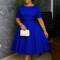 New fashionable and elegant dress for foreign trade, round neck short sleeved dress