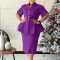 Fashionable and elegant ruffled V-neck slim fit hip hugging short sleeved plus size African dress