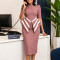 Women's new fashionable five quarter sleeve hip hugging elegant OL tongle dress