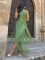 European and American cross-border party party temperament, neck hanging tassel long dress, formal dress