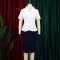 New summer short sleeved ruffled elegant temperament color blocked hip hugging African dress