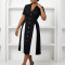 New women's clothing style fashionable commuting simple suit collar splicing color