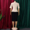 New foreign trade style elegant and fashionable round neck five quarter sleeve patchwork hip hugging dress