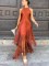 European and American cross-border party party temperament, neck hanging tassel long dress, formal dress