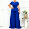 Summer temperament elegant and fashionable plus size short sleeved ruffled top casual wide leg pants set