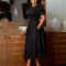 New fashionable and elegant round neck bubble sleeves, large skirt, medium to long foreign trade dress