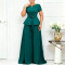Summer temperament elegant and fashionable plus size short sleeved ruffled top casual wide leg pants set