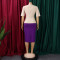 New foreign trade style elegant and fashionable round neck five quarter sleeve patchwork hip hugging dress