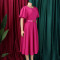 New fashionable and elegant round neck bubble sleeves, large skirt, medium to long foreign trade dress