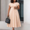 Elegant temperament, plus size, mid length, high waist, and large swing dress