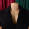 New women's clothing style fashionable commuting simple suit collar splicing color