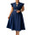 Dark blue + belt + brooch