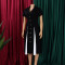 New women's clothing style fashionable commuting simple suit collar splicing color
