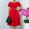 Women's Summer Fashion High Waist Elegant Large Size Foreign Trade Large Size Dress