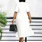 2026 summer temperament fashionable and elegant five quarter sleeve suit collar African dress