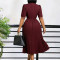 2026 summer temperament fashionable and elegant five quarter sleeve suit collar African dress