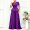 Summer temperament elegant and fashionable plus size short sleeved ruffled top casual wide leg pants set