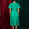 New fashionable and elegant round neck bubble sleeves, large skirt, medium to long foreign trade dress