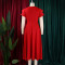 Elegant temperament, plus size, mid length, high waist, and large swing dress