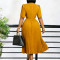 2026 summer temperament fashionable and elegant five quarter sleeve suit collar African dress