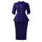 Fashionable and elegant ruffled V-neck slim fit hip hugging short sleeved plus size African dress