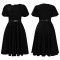 New fashionable and elegant round neck bubble sleeves, large skirt, medium to long foreign trade dress