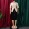 New foreign trade style elegant and fashionable round neck five quarter sleeve patchwork hip hugging dress