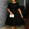 New fashionable and elegant dress for foreign trade, round neck short sleeved dress