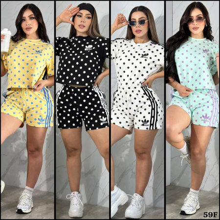 Fashion Polka Dot Casual Set Loose Comfortable Skin-Friendly Fabric Short Sleeve Shorts Two-Piece Set