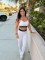 Fashionable Strappy Sports Tank Top (with Bra) High-Elastic Waistband Fitness Yoga Set