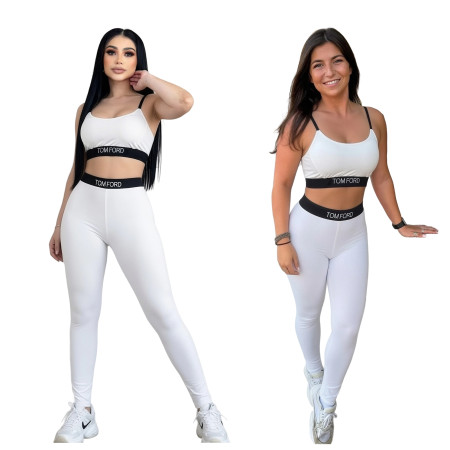 Fashionable Strappy Sports Tank Top (with Bra) High-Elastic Waistband Fitness Yoga Set