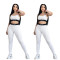 Fashionable Strappy Sports Tank Top (with Bra) High-Elastic Waistband Fitness Yoga Set