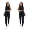 Round-neck sleeveless sports vest High-waisted hip-lifting leggings High-elastic breathable workout set