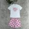 Summer new embroidered printed short sleeved shorts set in 4 colors in stock