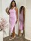 New fashion embroidered waist cinching slimming slit knitted European and American sleeveless dress in five colors