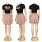 High waisted pleated short skirt set summer new casual sports fashion two-piece set for women