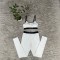 Fashionable Strappy Sports Tank Top (with Bra) High-Elastic Waistband Fitness Yoga Set