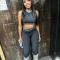 Round-neck sleeveless sports vest High-waisted hip-lifting leggings High-elastic breathable workout set