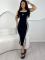 New fashion embroidered waist cinching slimming slit knitted European and American sleeveless dress in five colors