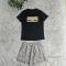 Summer embroidery+printed cool silk short sleeved shorts set in 2 colors in stock