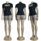 Summer embroidery+printed cool silk short sleeved shorts set in 2 colors in stock