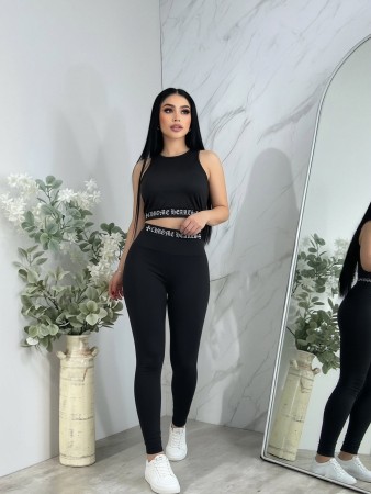 Round-neck sleeveless sports vest High-waisted hip-lifting leggings High-elastic breathable workout set