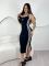 New fashion embroidered waist cinching slimming slit knitted European and American sleeveless dress in five colors