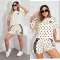 Fashion Polka Dot Casual Set Loose Comfortable Skin-Friendly Fabric Short Sleeve Shorts Two-Piece Set