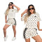 Fashion Polka Dot Casual Set Loose Comfortable Skin-Friendly Fabric Short Sleeve Shorts Two-Piece Set