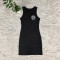 Fashion trend embroidered sleeveless vest slim fit sexy dress