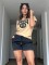 Summer new embroidered printed short sleeved shorts set in 4 colors in stock