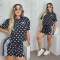 Fashion Polka Dot Casual Set Loose Comfortable Skin-Friendly Fabric Short Sleeve Shorts Two-Piece Set